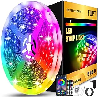FUPT 10m LED Strip Lights, Led Lights Color Changing SMD 5050 RGB Lights Strips with Bluetooth Controller Sync to Music Apply for Bedroom, Party, and Holiday Decoration