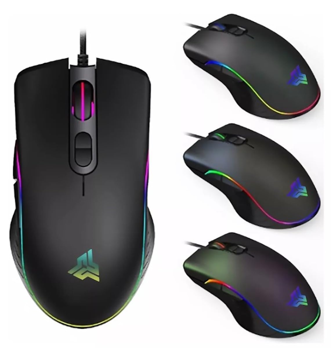 0330-10 muse専用 Mouse Gamer Ergonomico 7 Botões 4800 dpi Led RGB Rainbow - Anúbis