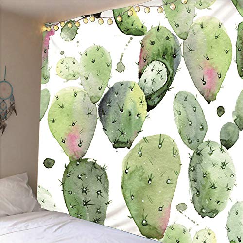 Tapiz de pared lavable de 210x140 cm en poliester resistente con diseño de cactus 4