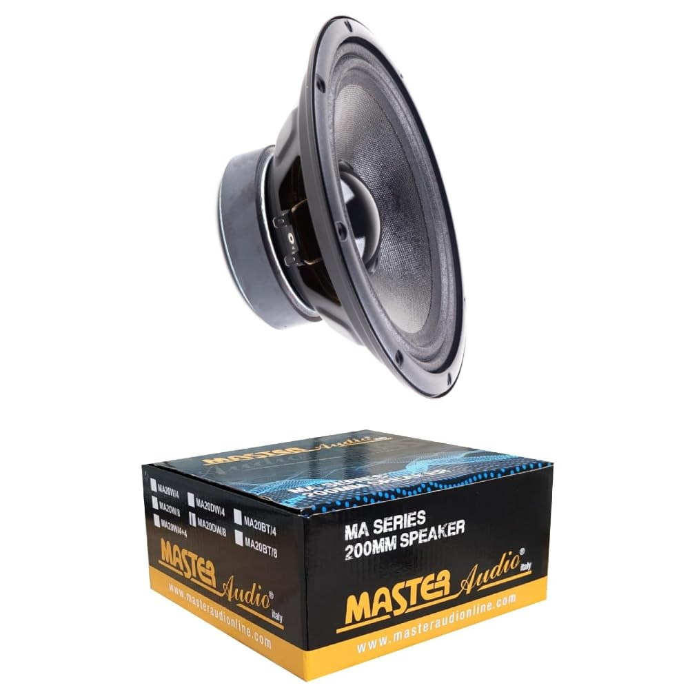 MASTER AUDIO 1 MA20DW/8 altoparlante woofer professionale da 20 cm 200 mm 8" 150 watt rms e 300 watt max 8 ohm per casa, 1 pezzo