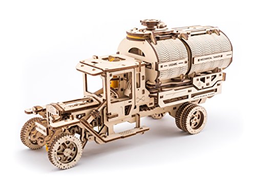 Set of additions for Truck UGM 11 (Tanker, Rescue Ladder and Trailer Chassis) by Ugears is Mechanical 3D Puzzle for Kids and Adults