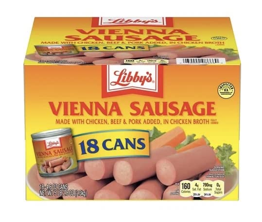 Libby's Hawaiian Vienna Sausages, Canned Sausage 4.6 Oz (Pack of 18)