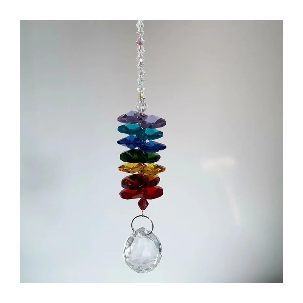 Crystal Chandelier Prism, Sun Catcher, Crystal Beads Garland Faceted Ball Prism Pendant Chandelier Part Hanging Decoration(Type2)