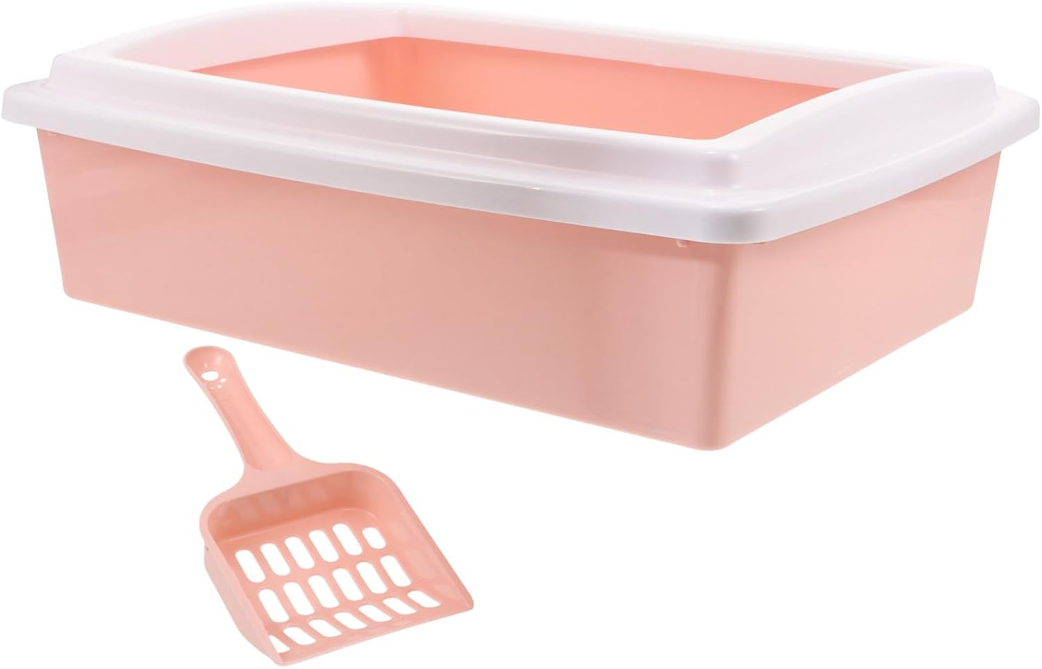 Portable Cat Litter Box with High Sides and Removable Scoop Semi-Enclosed Cat Toilet for Kittens Prevents Litter Scatter for Easy Monitoring Travel-Friendly Design