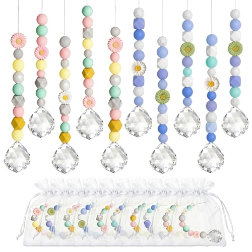 Epaing 10 Stück Sonnenfänger Kristall Mix DIY Bastelset Kinder Suncatcher für Fensterdeko Hängend Sonnenfänger Fenster Kristalle zum Aufhängen Kindergeburtstag Basteln Lichtfänger DIY Set Kinder