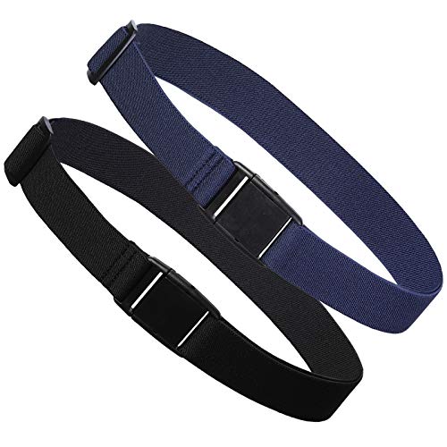 AWAYTR Frauen Unsichtbar Elastischer Gürtel - Einstellbar Strecken Gürtel Keine Show Web Gürtel für Herren, Schwarz / Marineblau, Einheitsgröße