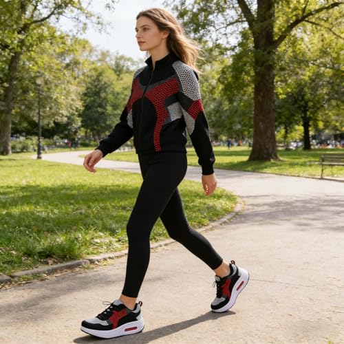 Image of RUIDENG Platform Sneakers for Women Air Cushion | Walking Shoes Women Comfortable All Day | Thick Rocker Bottom
