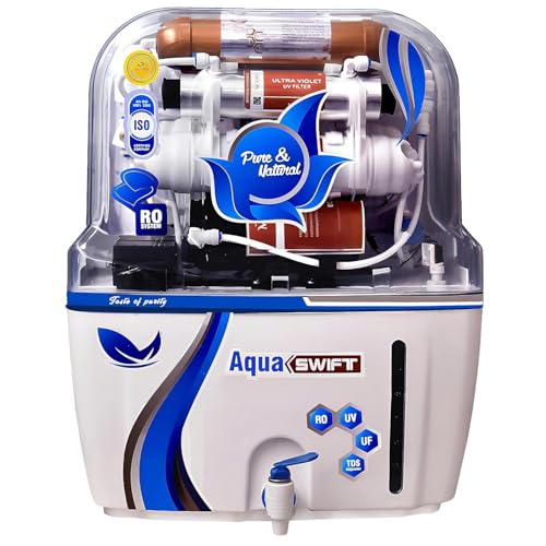 Image of Aqua X Pure Swift Advanced RO Water Purifier | RO+UV+UF Multi-Stage Purification | Smart TDS Controller | Copper & Zinc Boost | 15L Storage Tank | Eco Water Saving | 1-Year Warranty*.