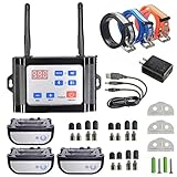 Wireless Dog Fence & Dog Training 2 in 1 System,Electric Wireless Fence Container for Dogs with Remote, Adjustable Range Control & Display Distance, Waterproof Reflective Stripe Collar for All Dogs,fo