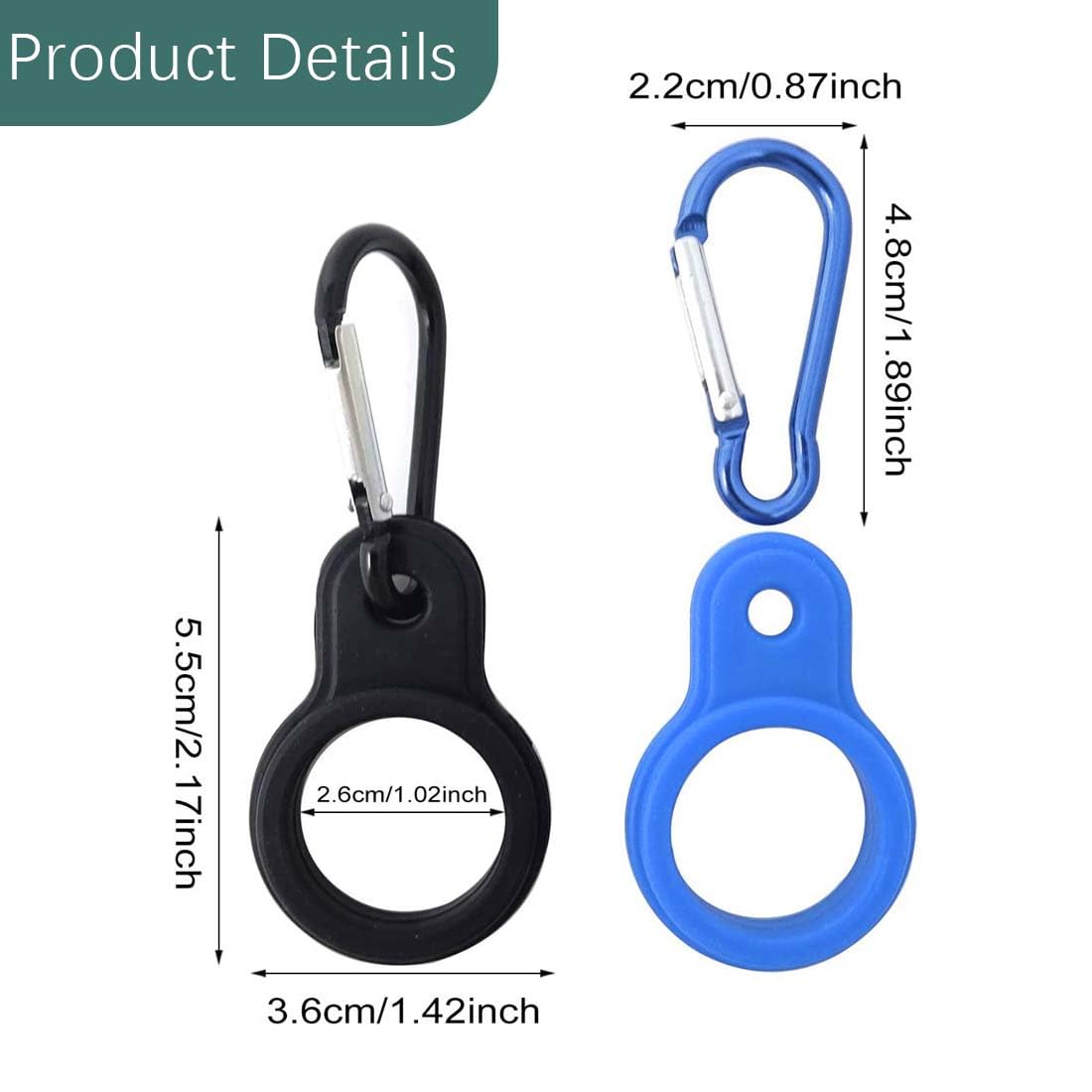 Lot De 5 Ceintures Porte-bouteilles – Silicone Et Mousqueton Métal, Pour Sac à Dos, Randonnée, Camping, Voyage