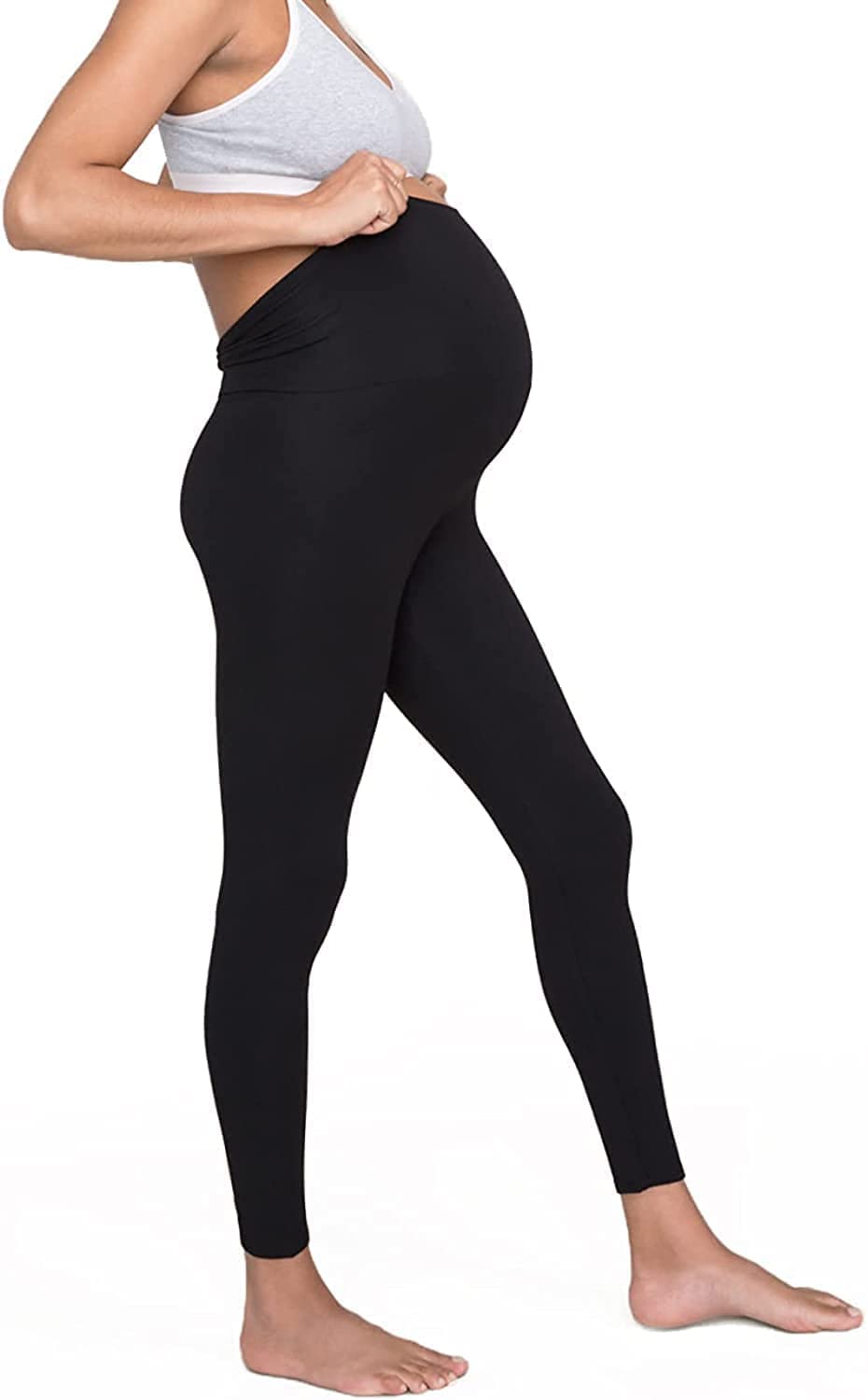 shaperx Women's Comfortable Maternity wear Pregnancy Belly Leggings Elastic Waist-picture-9