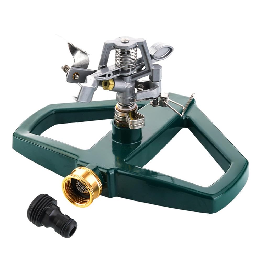 Irrigatore rotante regolabile a 360 gradi, Irrigatore for prato rotante automatico con testa regolabile in lega di zinco for giardino