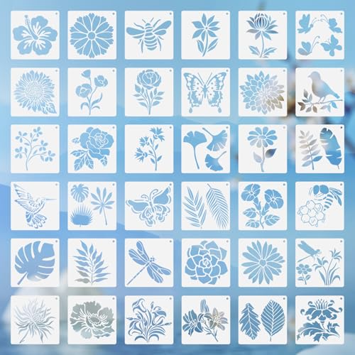 Plantillas para pintar flores en manualidades caseras y proyectos de decoración de paredes