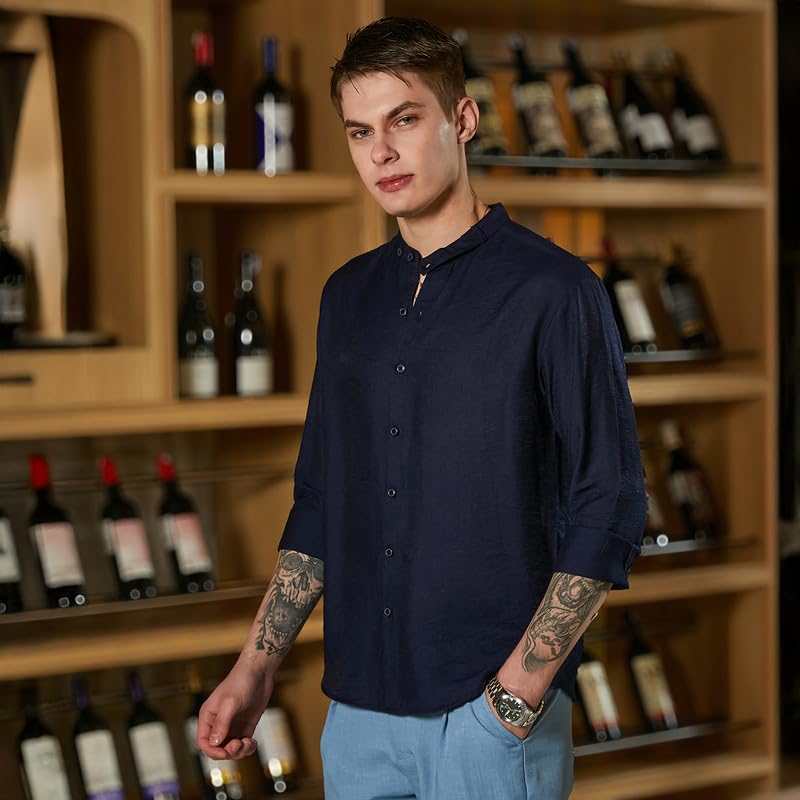 Image of CAHOOT Men's Shirt for Casual Wear | Spread Collar | Long Cuffed Sleeves | Button Closure | Shirt Crafted with Comfort Fit for Everyday Wear