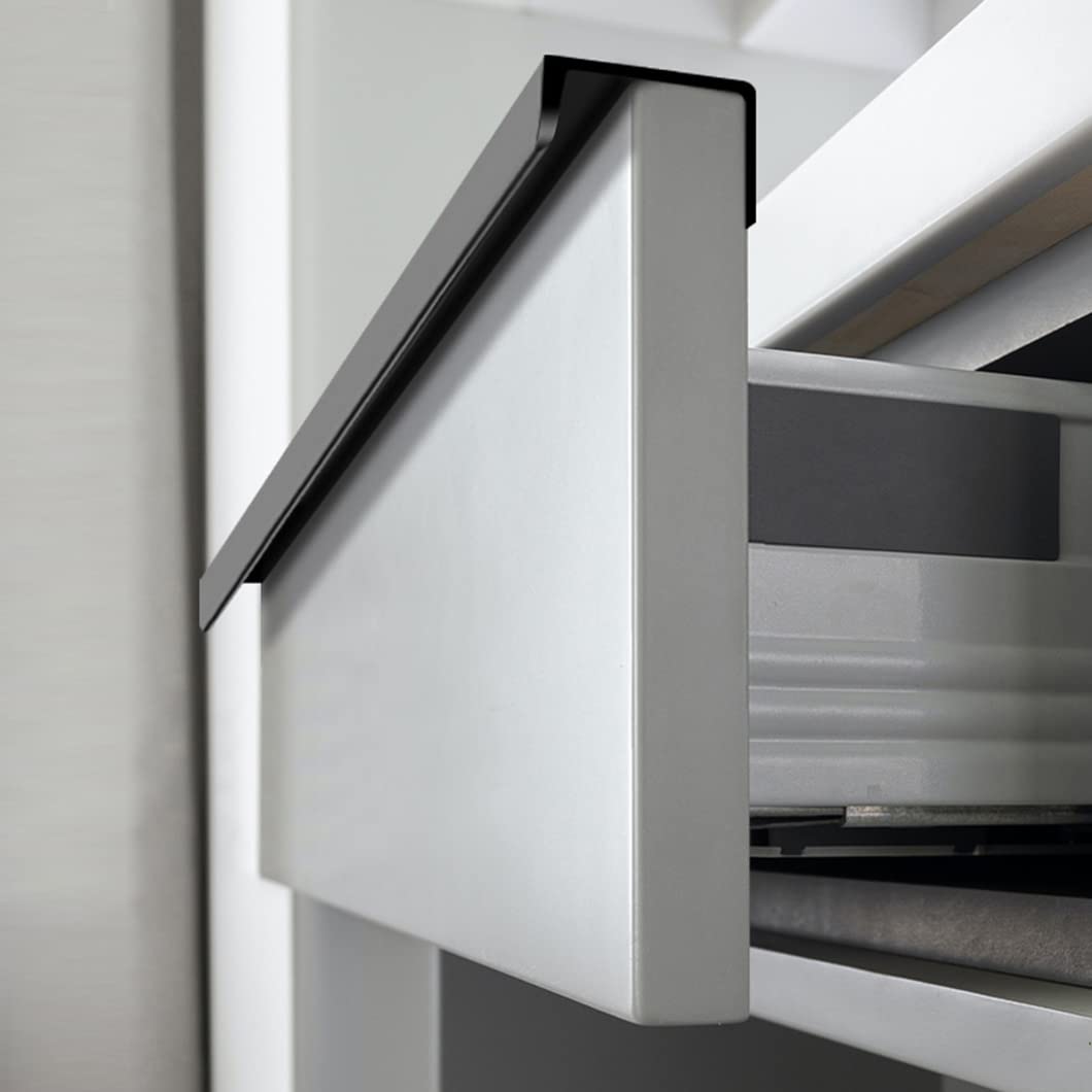 Maniglie per mobili moderni, Maniglie for mobili nere, 2 pezzi, maniglie for da cucina, invisibili for cassetti, lega di alluminio(Length 1200mm)