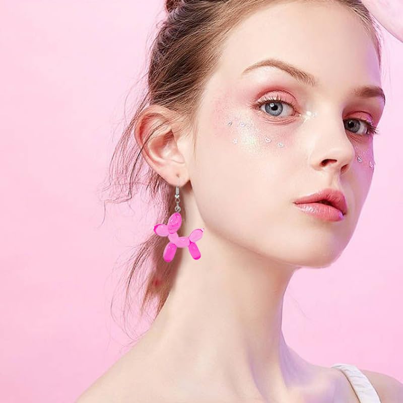 6 Pairs Sweet Bubble Dog Earrings for Women Resin Kawaii Luminous Balloon Animal Dogs Earring 3D Lifelike Cute Dogs Earrings Funny Shining Animals Charm Jewelry4