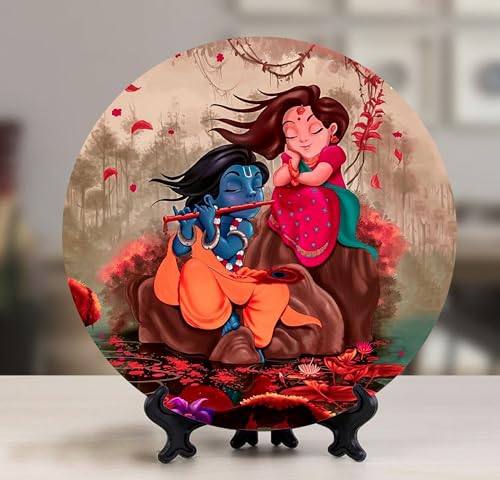 Image of Gfylo I Muralidhara Art Plate - Decorative Ceramic Wall Hanging and Table Top for Couple, Family, Friend (8 Inch)