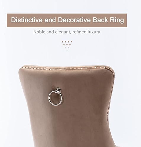 Miniatura 21 de Virabit Juego de 4 sillas de comedor tapizadas, sillas de comedor copetudas de terciopelo con respaldo de cabeza de clavo y ribete de anillo, madera