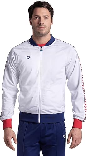 ARENA Men's Team Relax IV Jacket Chaqueta de chánd, Blanco/Azul Marino/Rojo, S p