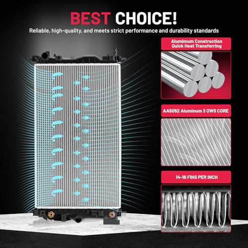 Image of BDFHYK 13146 Aluminum Radiator for Buick LaCrosse 10-16, Regal 11-17
