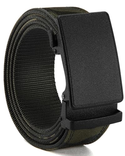 Image of CHAOREN 1.5 inch Nylon Ratchet Belts for Men - Adjustable Casual Work Belt with Slide Buckle - Trim to Fit