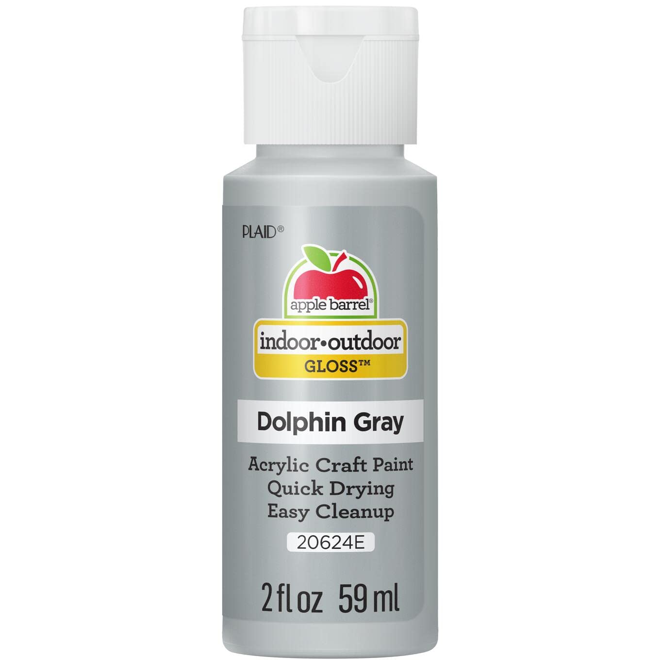 Apple Barrel Gloss Acrylic Paint in Assorted Colors (2-Ounce), 20624 Dolphin Grey