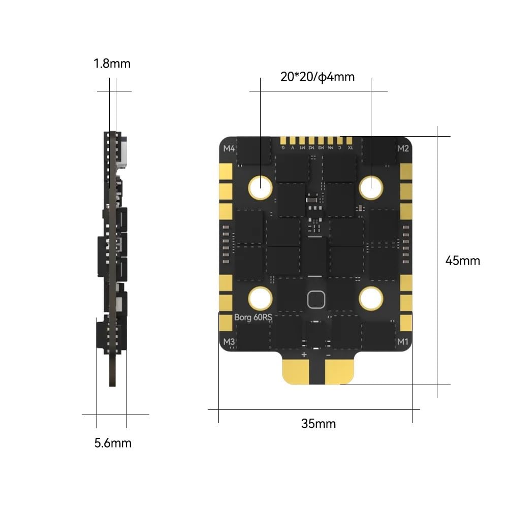 Borg 5S stos z kontrolerem lotu 5S FC 60RS ESC pasuje do części wyścigowych FPV