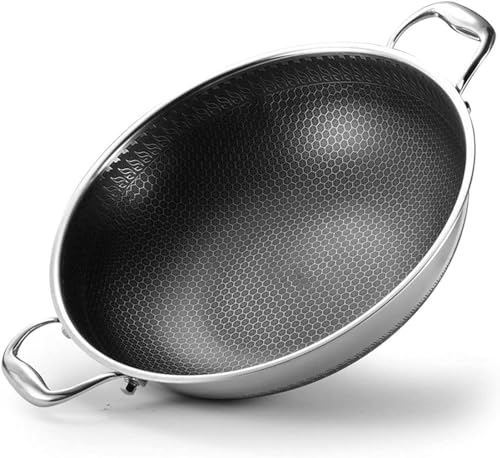 Wok de acero inoxidable con tapa, 42 cm miniatura 2