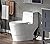 WOODBRIDGEE One Piece Toilet with Soft Closing Seat, Chair Height, 1.28 GPF Dual, Water Sensed, 1000 Gram MaP Flushing Score Toilet with Chorme Button, White,B0940-F-C