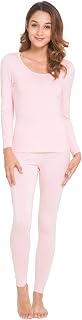 WiWi Women's Ultra Soft Bamboo Underwear Long Johns Sets Lightweight Pajamas Set Base Layer Top with Bottoms S-3X