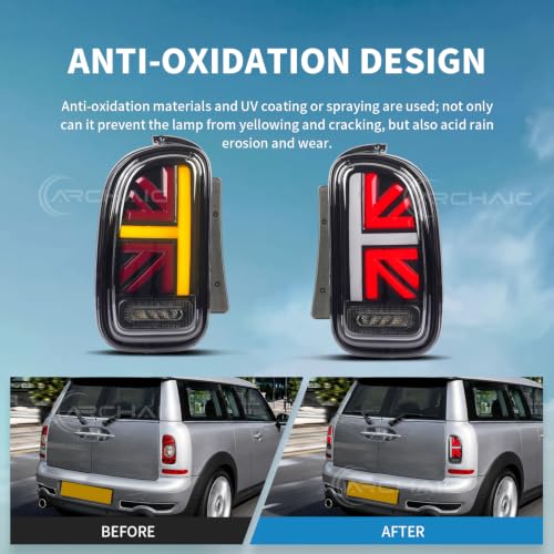 Image of Tail Lights Compatible with Mini Clubman R55 2007-2014 (Smoked+Red)