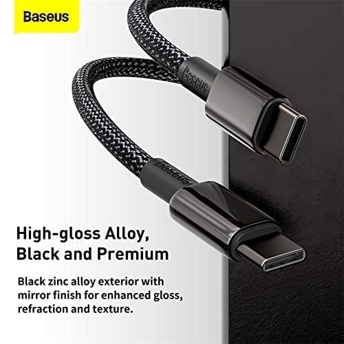 Baseus Tungsten Altın Hızlı Şarj Veri Kablosu Type-C - Type-C 100W 1M - Siyah CATWJ-01