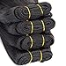 Selina Straight Human Hair Bundles With Closure 8 8 8 8+8 Inch 4x4 Lace Closure 100% Brazilian Virgin Human Hair 4 Bundles Wiht Closure Deals Hair Extensions Qucik Weave Bundles Natural Black