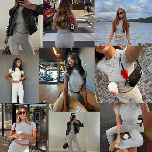 Abardsion Women's Casual Basic Knit Ribbed Tees 2024 Slim Raglan Sleeve Crewneck T Shirts Tops3