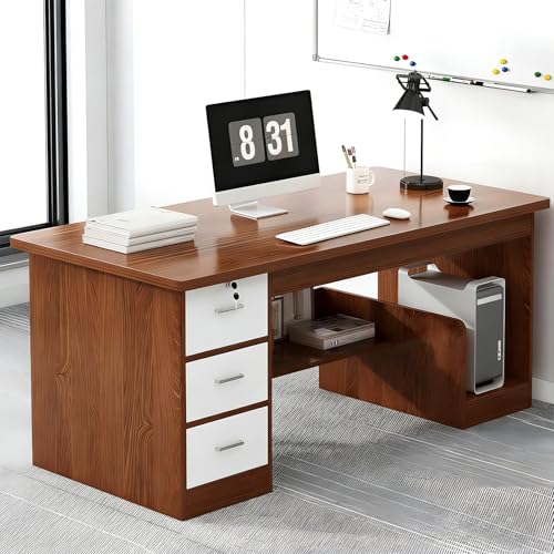 Consejos para Comprar Muebles de Oficina Usados Cdmx - los más vendidos. 50 Escritorio para Computadora con 3 Cajones y Compartimento Abierto de Torre de PC, Escritorio Grande de Madera, Moderno, Ergonómico y Estable, Ideal para Oficina y Recamara o...