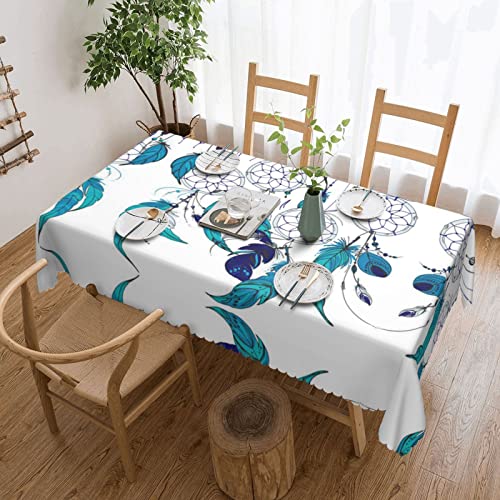 Evealyn Native American Dream Catcher Printed Rectangle Tablecloth Tabletop Covers Water Proof Decorative Cloth,For Dining Table Buffet Parties Camping #TOP27