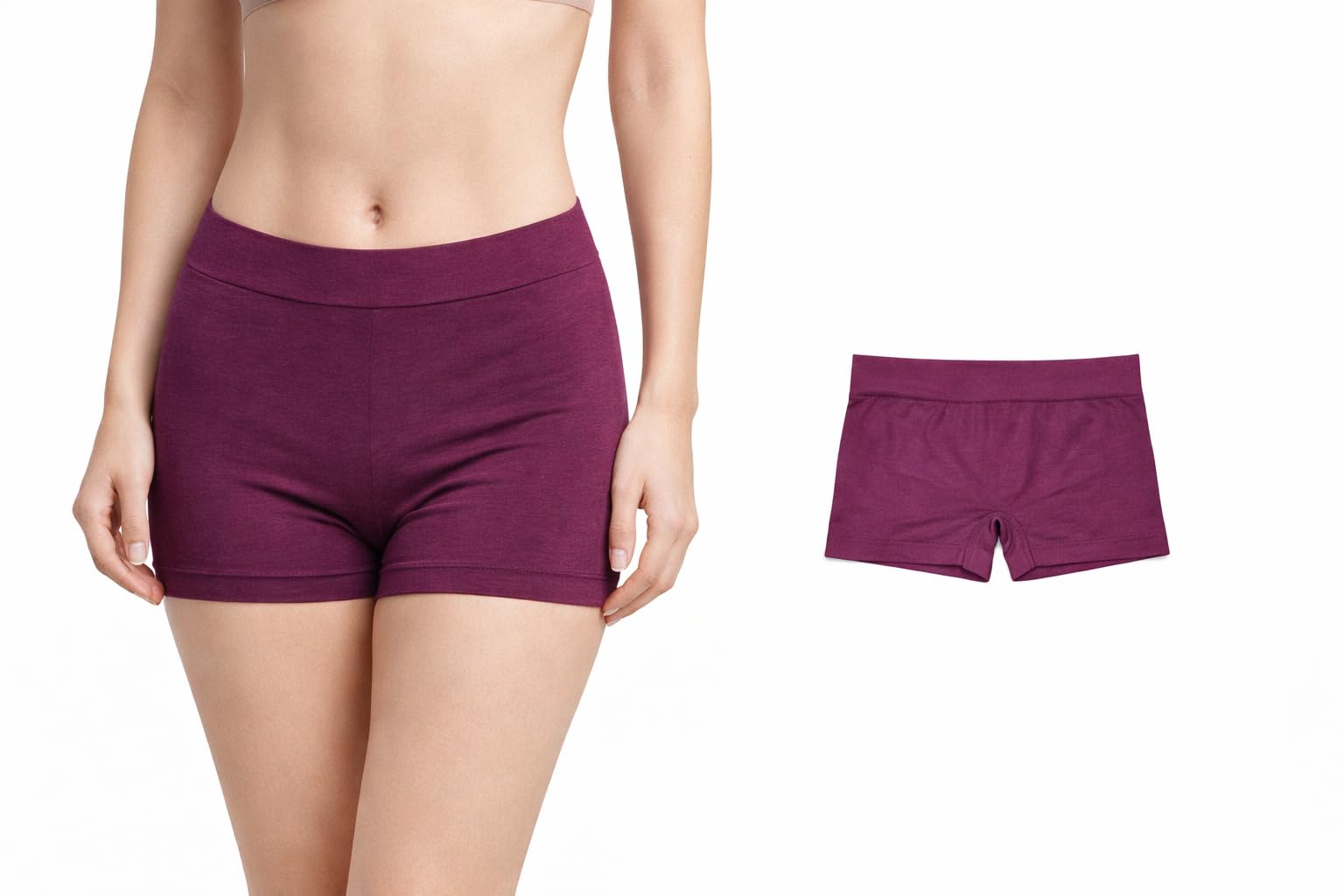 Women Seamless Slip Shorts for Dresses Maroon-image-35