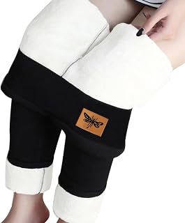 Women's Casual Sherpa Fleece Lined Warm Leggings High Waisted Thick Cashmere Thermal Tights Stretchy Plush Workout Pants