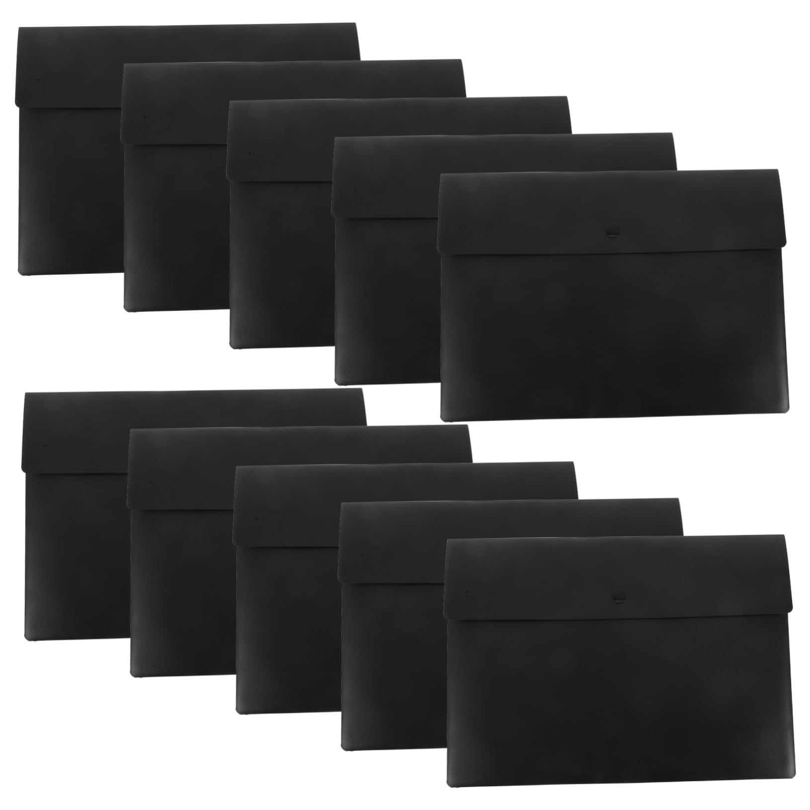Pochette à Documents A4 à Pression, Lot de 10, Pp Noir