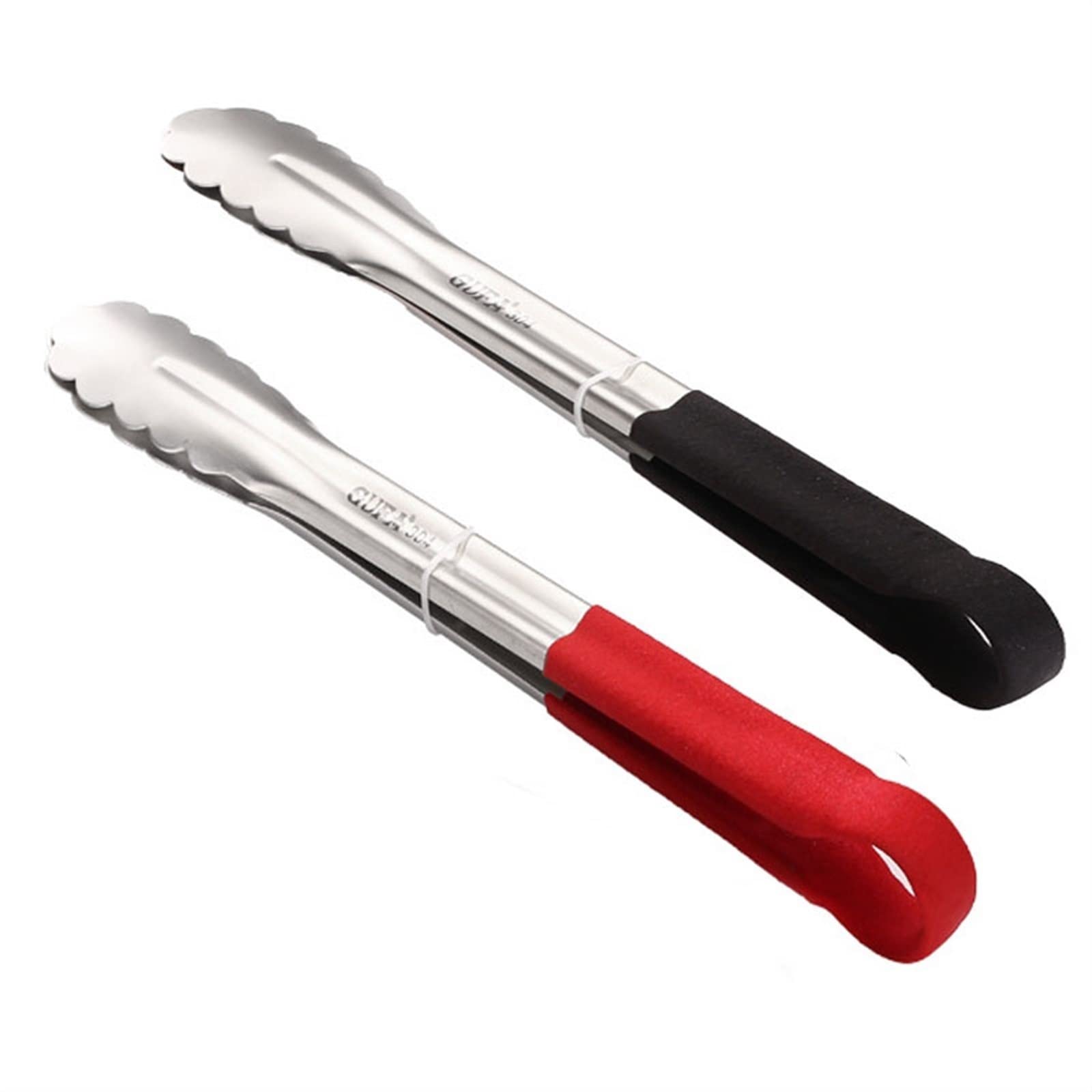 Kitchen Tongs - Stainless Steel with Non-Stick Silicone Tips, High Heat Resistant to 600°F, for Cooking, Serving, Grill, Salad