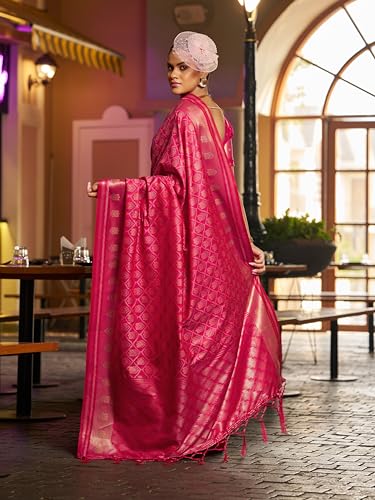 Image of SWORNOF Women's Patola silk saree for Patola festival Wedding silk with rich pallu Design sarees for women with blouse piece