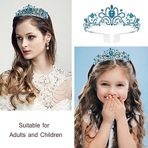 Blue Princess Birthday Crown - Happy Birthday Tiara Headband & Decoration3