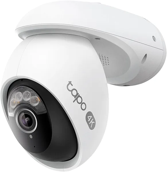 Tapo 4K 8MP Wired Pan/Tilt Outdoor Security Camera, Free Person/Vehicle Detect & 360° Motion Track, Color Night, Local AI, SD/Cloud Storage, Works w/Alexa & Google Home, 2.4 GHz WiFi C560WS