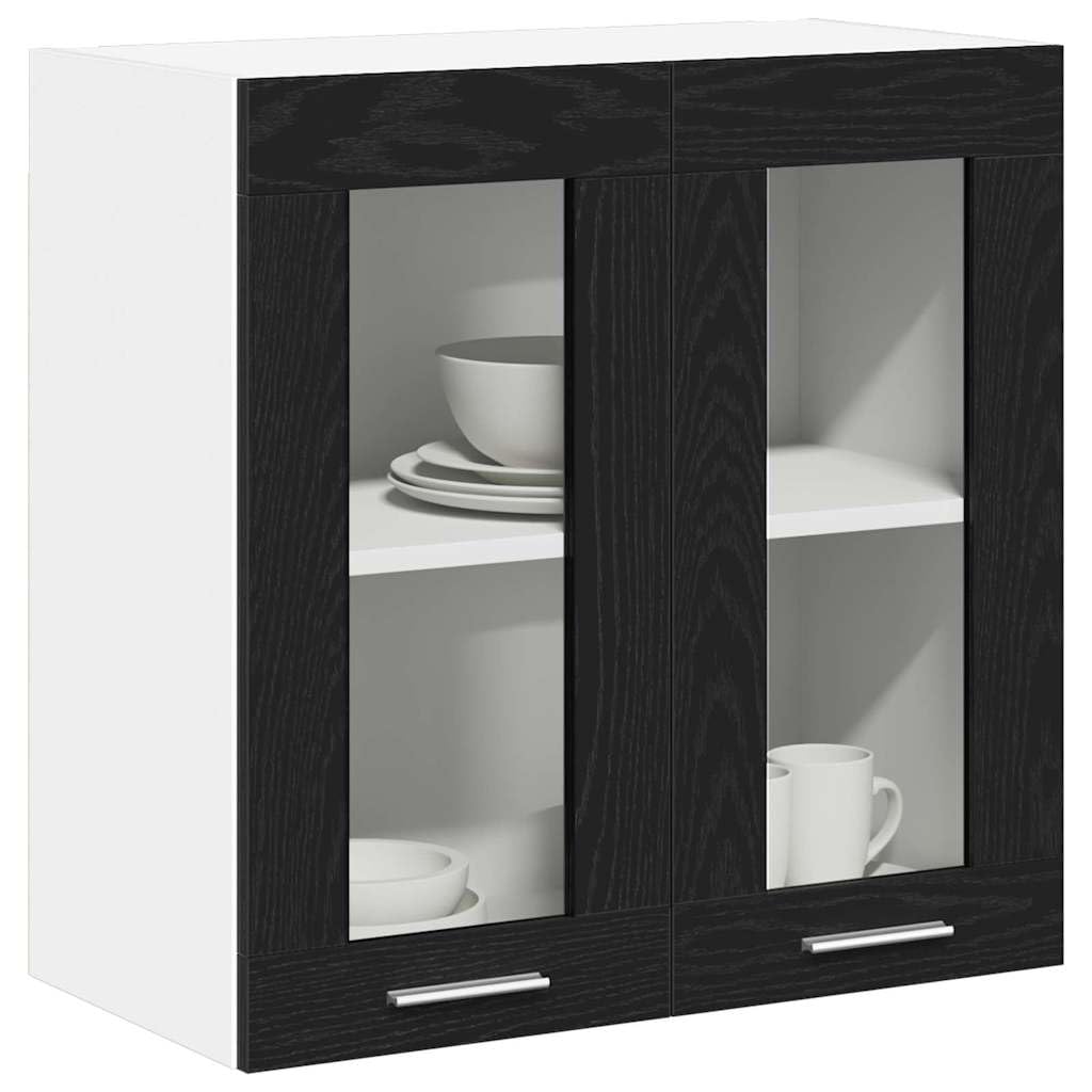 VidaXL Armario colgante de vidrio en roble negro - 60x31x60 cm, hecho