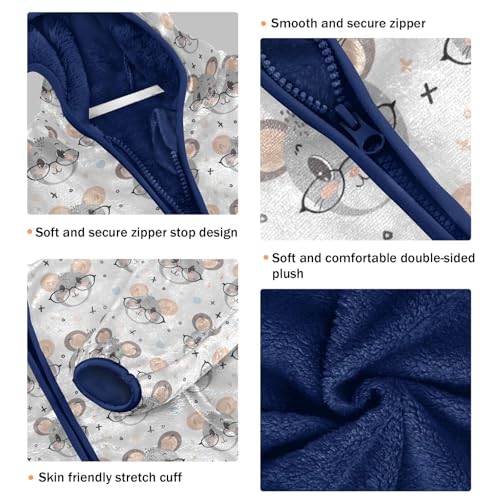 Cute Mouse Boys Fleece Coat,Children's Zip-Up Hoodie Jacket,Baby Warm Fashion Outerwear 3-10T,A1134343