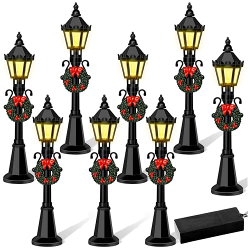 Christmas Mini Street Light Models, 4 Pcs Mini Street Lamp