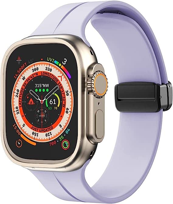 Image of Printme Silicone Sport Band Compatible with Apple Watch 38mm 40mm 41mm 42 mm 44 mm 45 mm 49 mm, Magnetic Clasp Adjustable Strap Compatible for iWatch Series SE Series 1-8