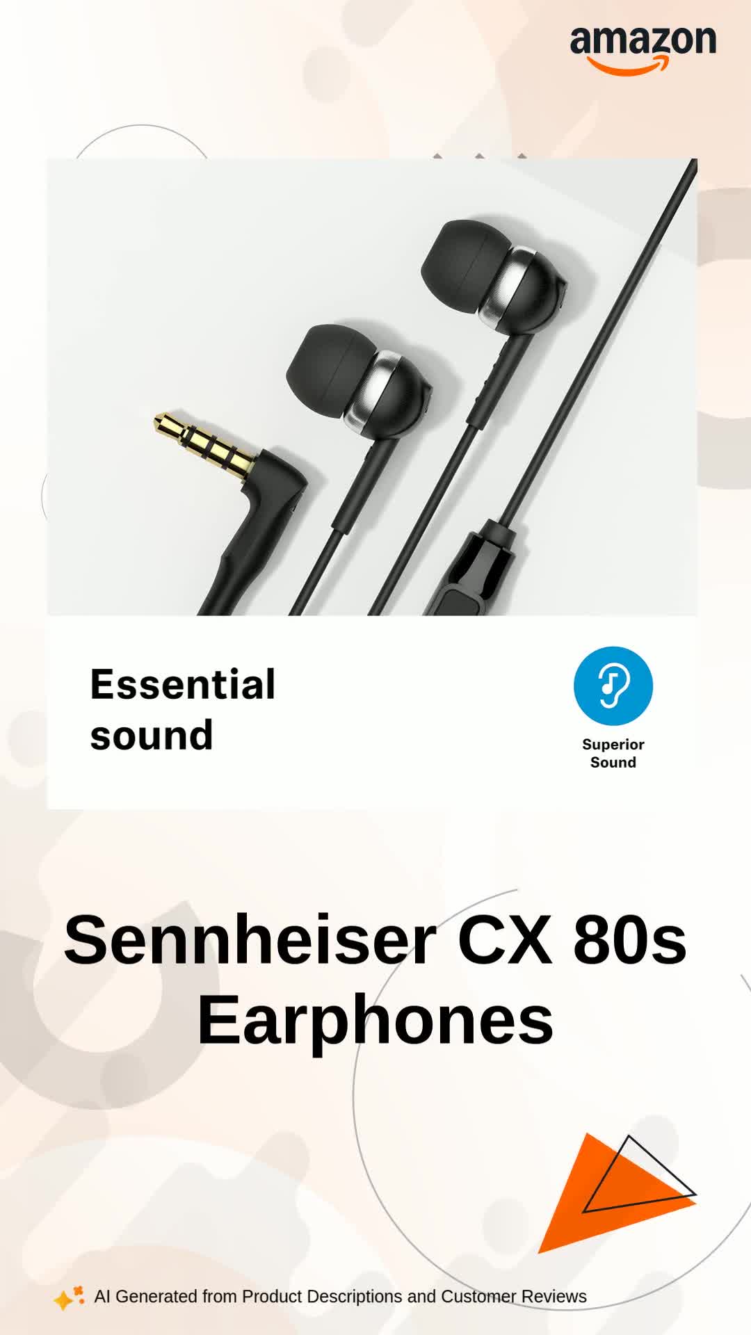 Sennheiser CX 80s Wired in Ear Earphones with in-Line Microphone