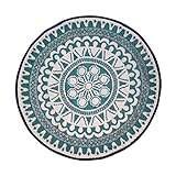 Talking Tables Moroccan Souk Blue Round Outdoor Rug - Recycled Plastic Sustainable Garden Furniture - Perfect for Garden Parties, Festivals & BBQs - 120cm x 120cm