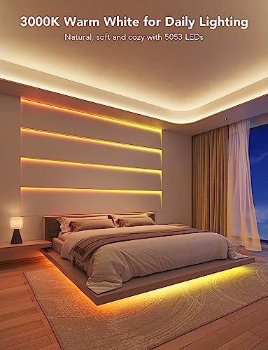 Govee-RGBICW-20m-LED-Light-for-Bedroom-with-Warm-White-Smart-WiFi-DIY-Multicolour-Colour-Changing-LED-Light-Music-Sync-2-Rolls-of-10m-Strip-Light - Izzgadgets.com
